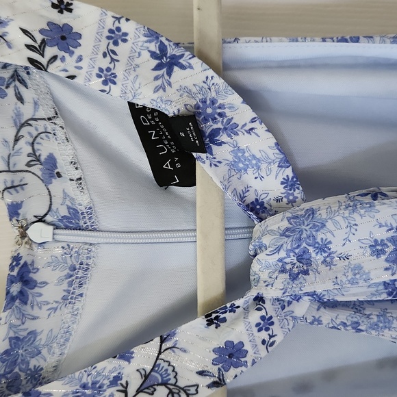 Laundry by Selli Segal blue maxi halter dress SZ 2 - Picture 5 of 10